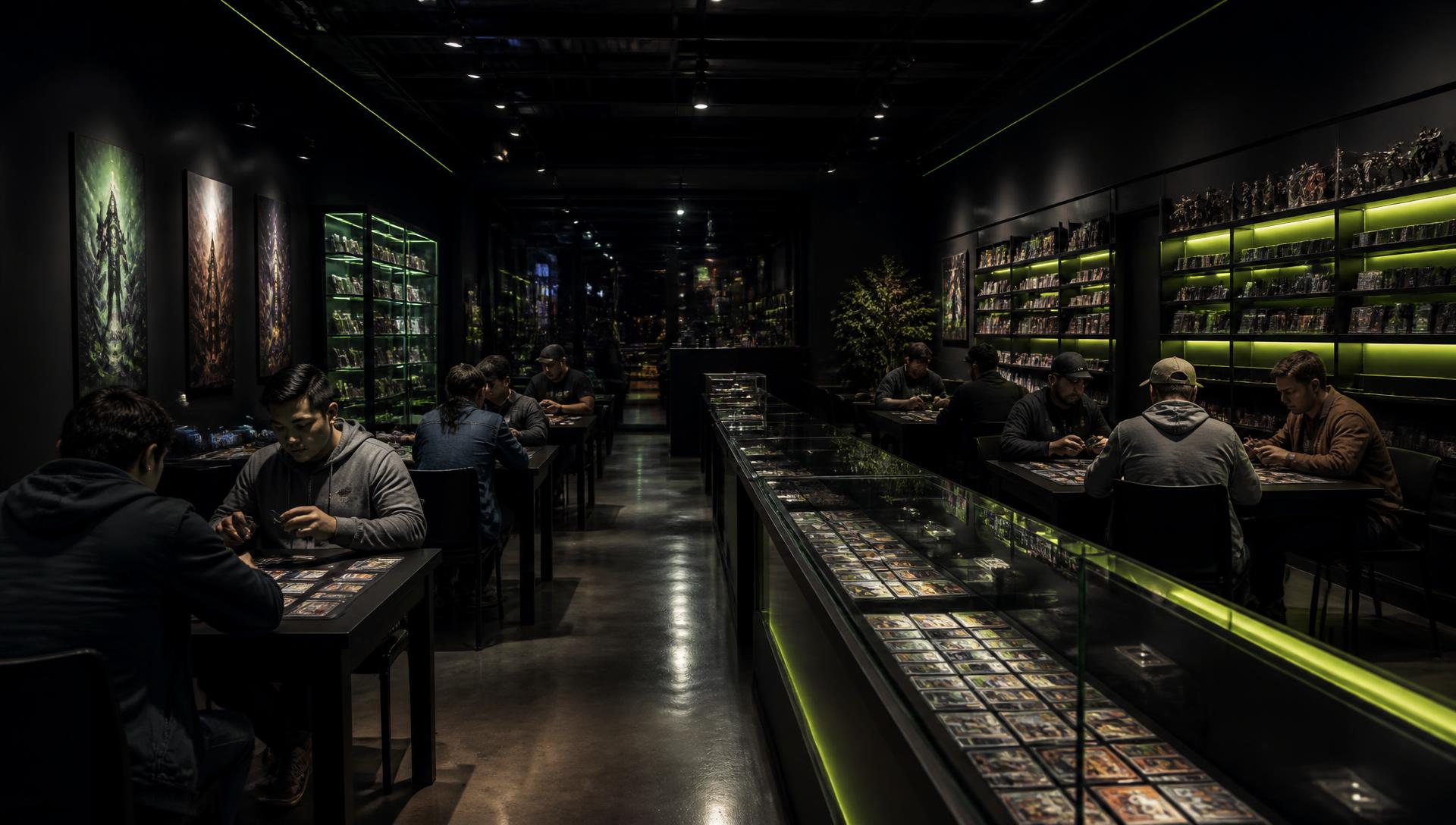Players seated at tables inside the Wylder Gaming shop